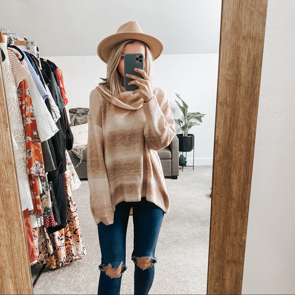 American Eagle Outfitters Sweaters - American Eagle | Beige Stripe Turtleneck Long Sleeve Sweater